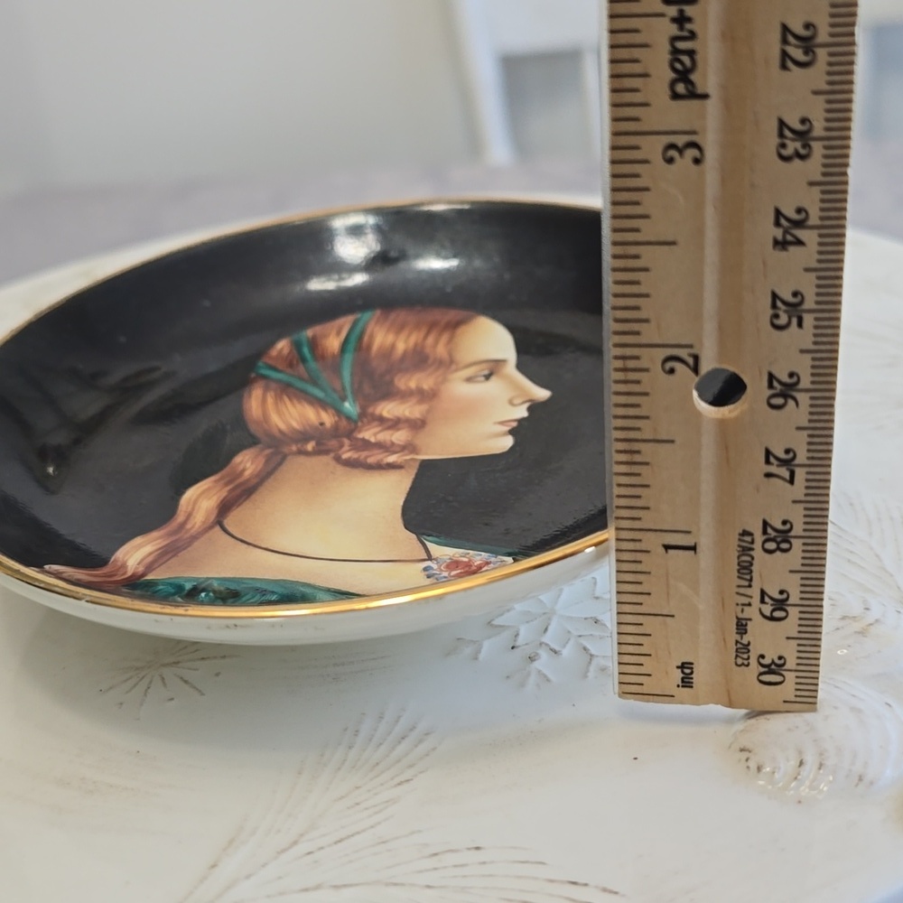 Portrait Lady L. Tournabuoni Genova Italy Decorative Ceramic Plate - Picture 11 of 14